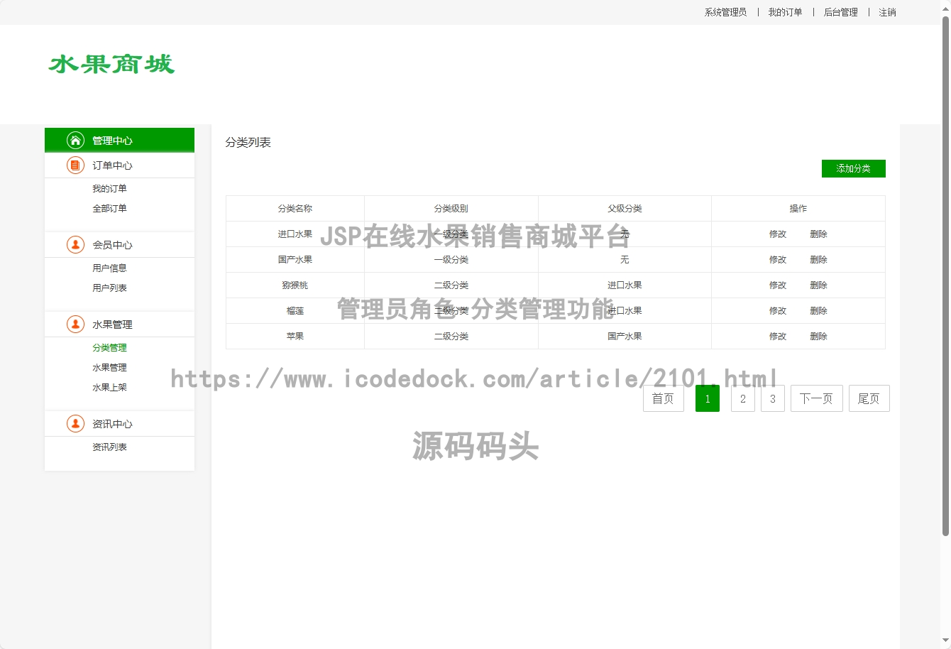 管理员角色-分类管理