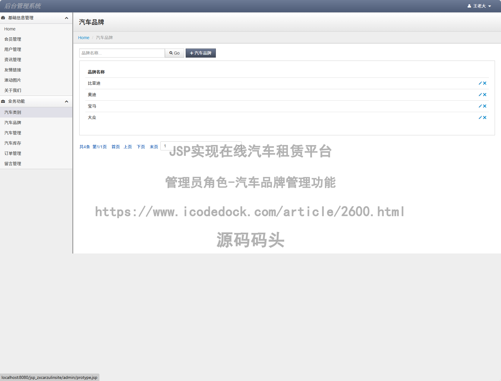 管理员角色-汽车品牌管理