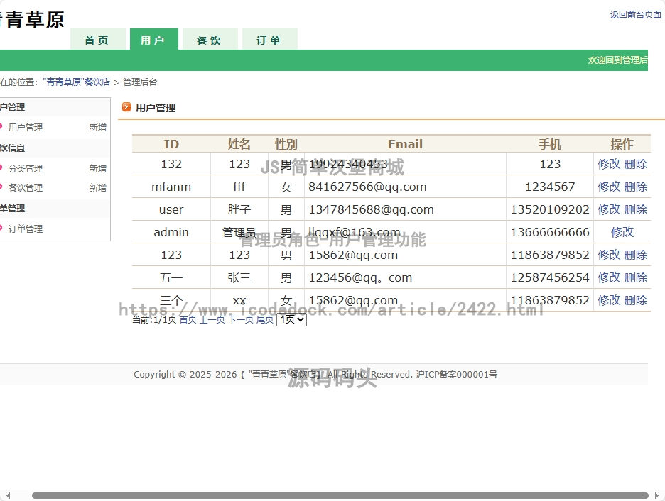 管理员角色-用户管理