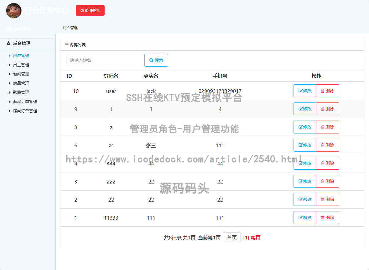 管理员角色-用户管理