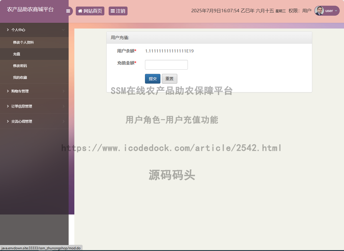 用户角色-用户充值