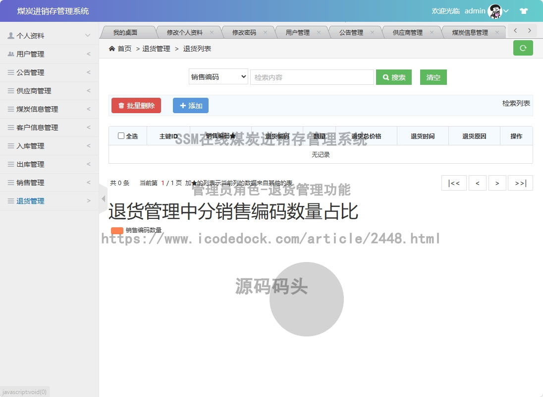管理员角色-退货管理