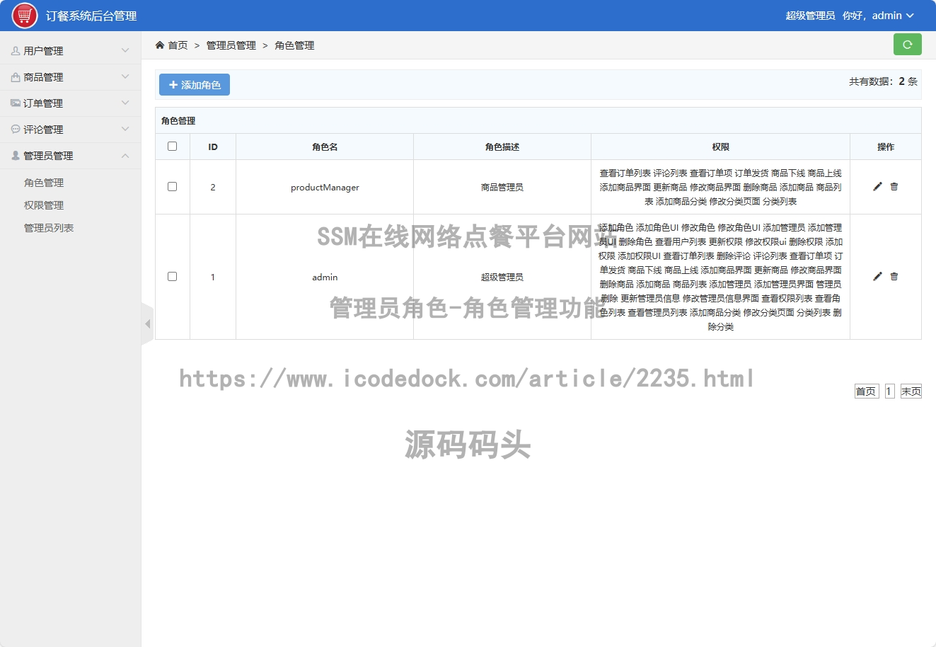 管理员角色-角色管理