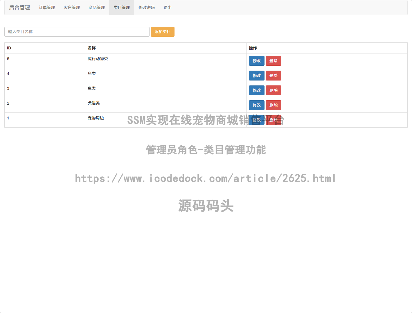 管理员角色-类目管理