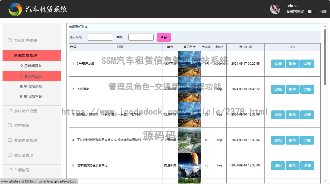 管理员角色-交通新闻管理