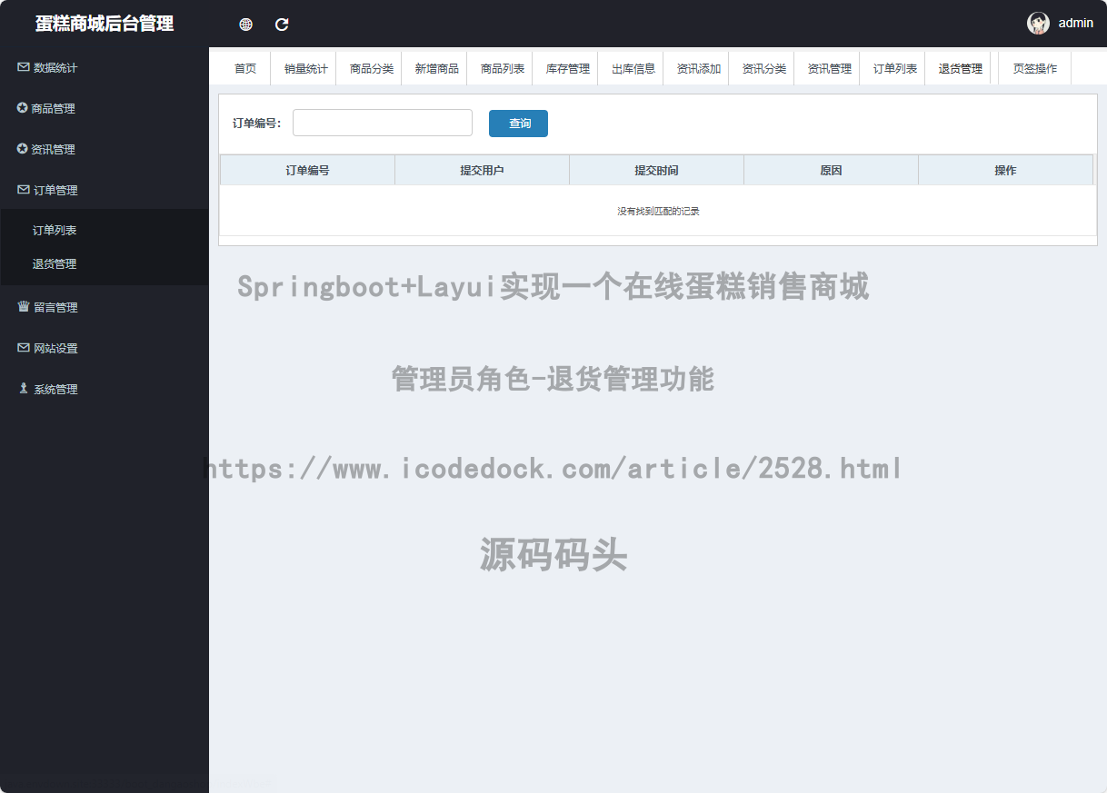 管理员角色-退货管理