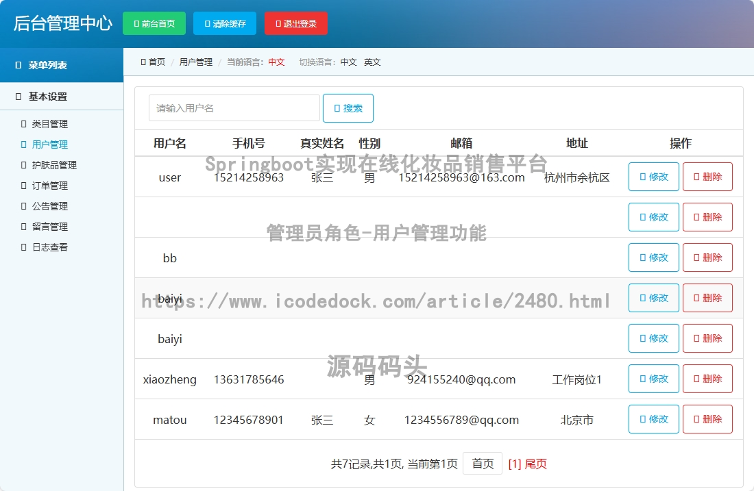 管理员角色-用户管理