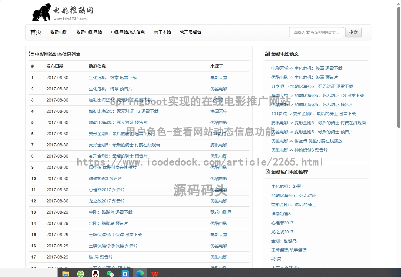 用户角色-查看网站动态信息