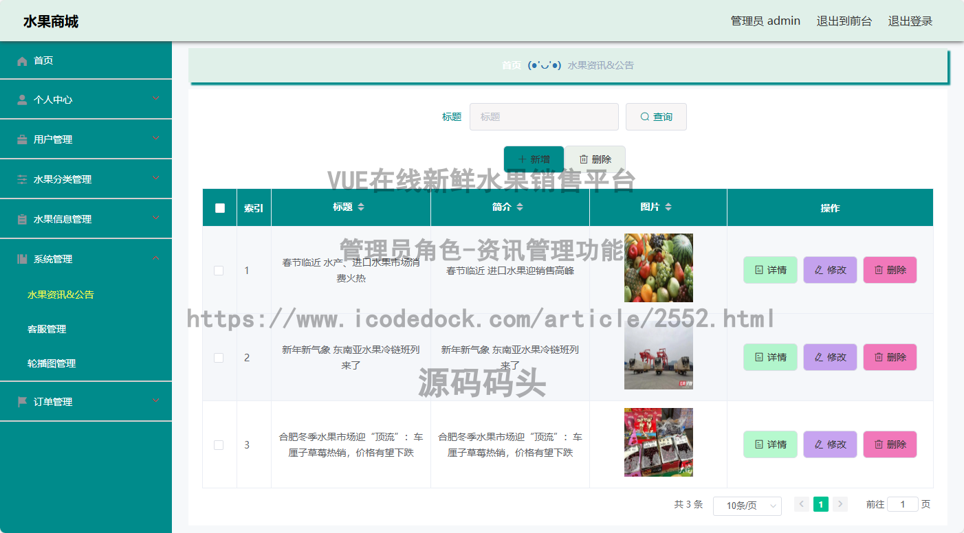 管理员角色-资讯管理