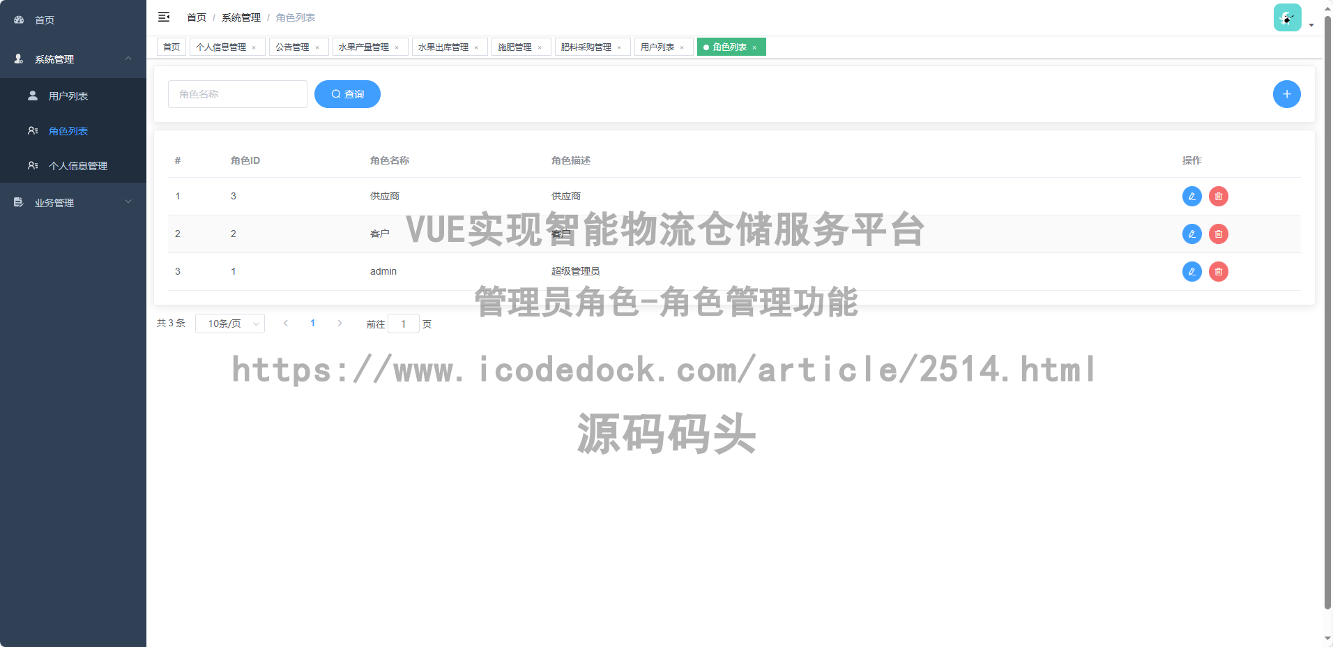 管理员角色-角色管理