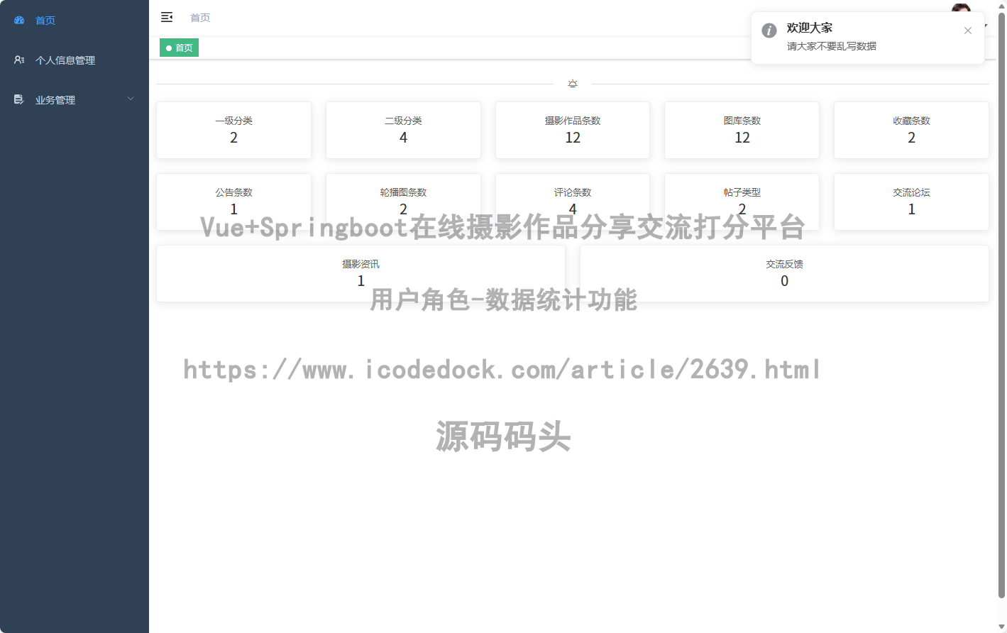 用户角色-数据统计