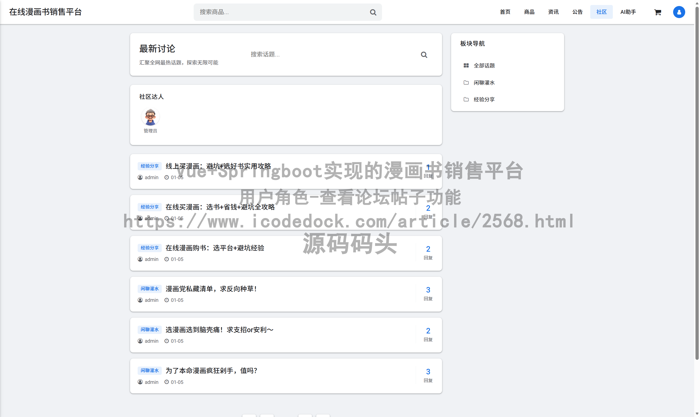 用户角色-查看论坛帖子