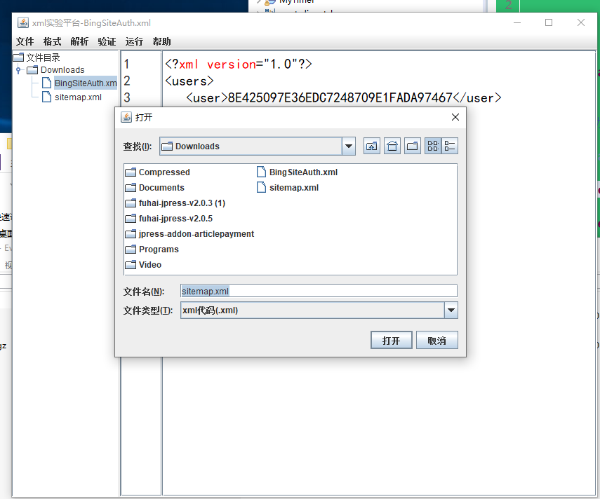 源码码头-XML编辑器-打开文件